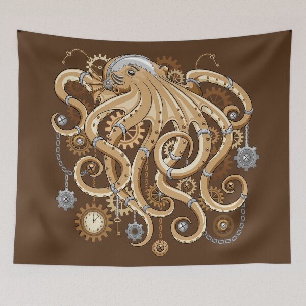 Item preview, Octopus Steampunk Surreal Retro Style Machine designed and sold by BluedarkArt.