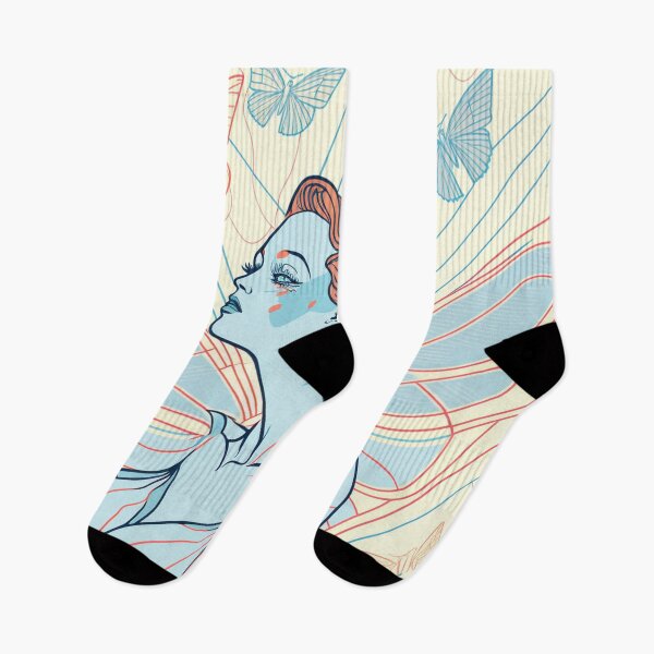 Artikelvorschau, Schmetterlings-Tätowierungs-Mädchen-Muster | Pastell-Schmetterlings-Mädchen | Hippie-Mädchen | Kawaii-Mädchen | Pastell Mädchen | abstrakte Kunst entworfen und verkauft von Synthetic-Intel.