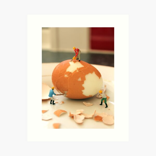 "Men Working" minature people photo by Holly Cade Art Print