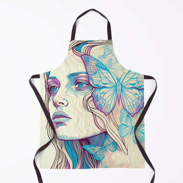Item preview, Butterfly Girl Pattern | Pastel Butterfly Girl | Hippie Girl | Dyed Hair Girl | Kawaii Girl | high resolution designed and sold by Synthetic-Intel.