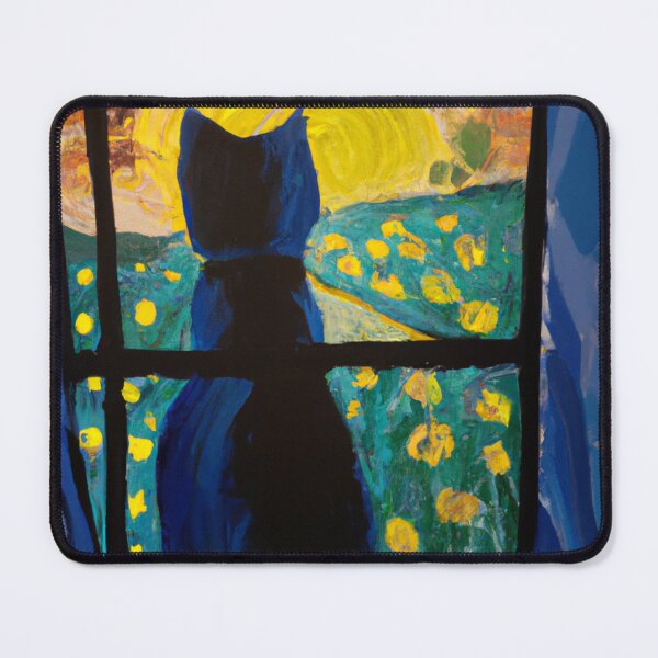 Item preview, Cat Watching Sunset designed and sold by T- VIbes ⭐ ⭐ ⭐ ⭐ ⭐.