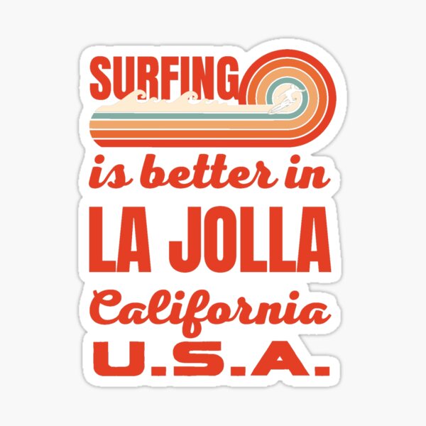 Item preview, Le surf est meilleur à La Jolla en Californie (texte rouge) designed and sold by SurfingLocales.