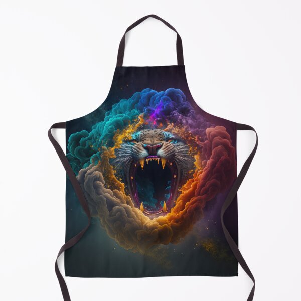 Item preview, Jaguar Head with cloud of Rainbow Smoke designed and sold by AdamesArtStudio.