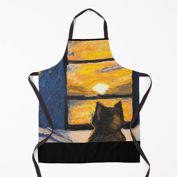 Item preview, Cat Watching Sunset designed and sold by T- VIbes ⭐ ⭐ ⭐ ⭐ ⭐.