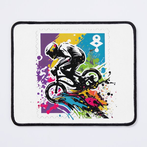 Item preview, Graphic design depicts a dynamic BMX rider riding a BMX bike, executed in a street art style, aimed at street bike enthusiasts. designed and sold by TourDePassion.