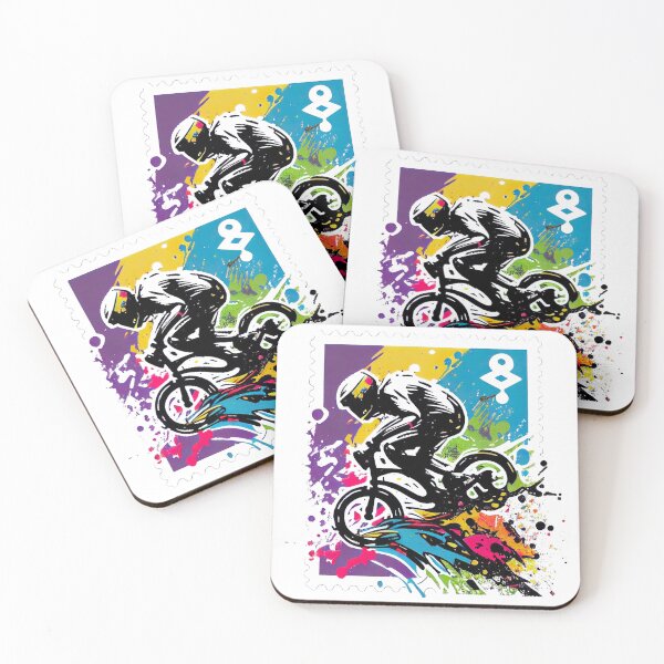 Item preview, Graphic design depicts a dynamic BMX rider riding a BMX bike, executed in a street art style, aimed at street bike enthusiasts. designed and sold by TourDePassion.