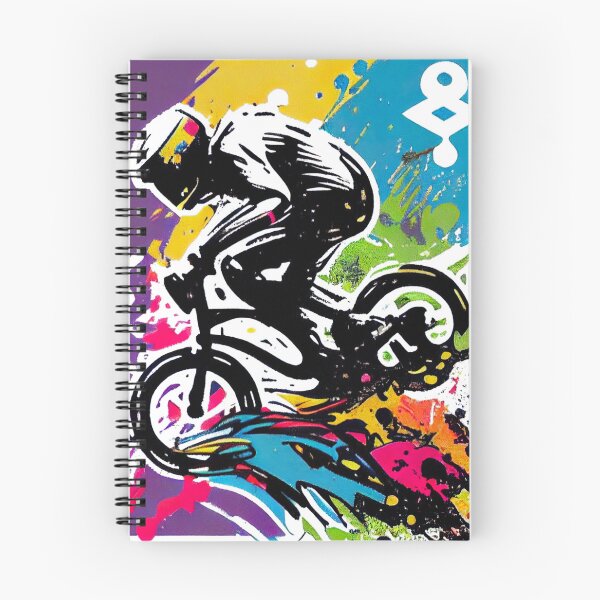 Item preview, Graphic design depicts a dynamic BMX rider riding a BMX bike, executed in a street art style, aimed at street bike enthusiasts. designed and sold by TourDePassion.