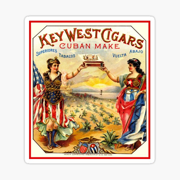Item preview, CIGARES CLÉS DE L'OUEST: Impression publicitaire cubaine vintage de 1898 designed and sold by posterbobs.
