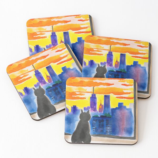Item preview, Cat Watching Sunset designed and sold by T- VIbes ⭐ ⭐ ⭐ ⭐ ⭐.