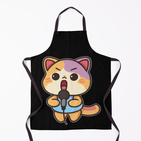 Item preview, Cute Colorful Funny Japanese Anime Kawaii Cat Singing With A Microphone designed and sold by FunnyCatsFam.