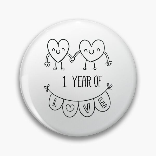 Item preview, Doodle Hearts 1st Anniversary - 1 Year of Love designed and sold by CuteTrendyFinds.