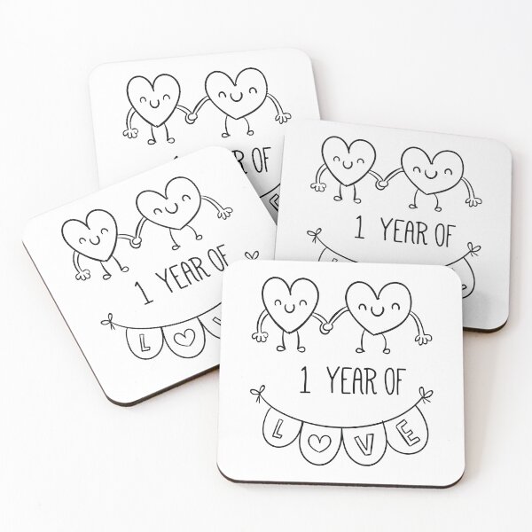 Item preview, Doodle Hearts 1st Anniversary - 1 Year of Love designed and sold by CuteTrendyFinds.