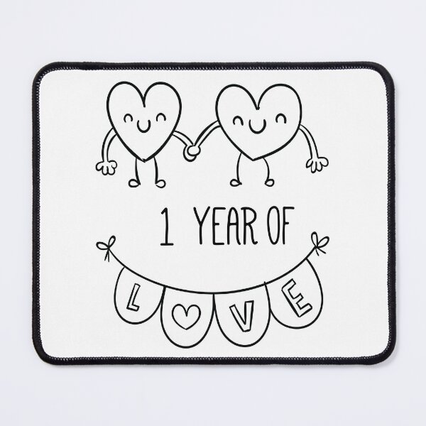 Item preview, Doodle Hearts 1st Anniversary - 1 Year of Love designed and sold by CuteTrendyFinds.