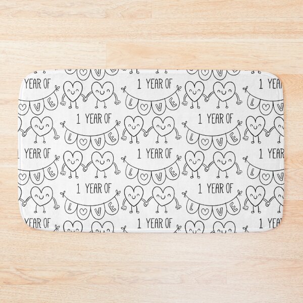 Item preview, Doodle Hearts 1st Anniversary - 1 Year of Love designed and sold by CuteTrendyFinds.