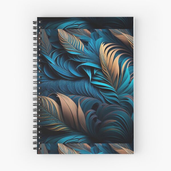 Item preview, Wild colourful pattern digital art based on birds' plumage feathering inspiration blue brown palette designed and sold by VISO-art.