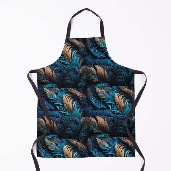 Aperçu de l'œuvre Art numérique de motif coloré sauvage basé sur l'inspiration de plumes de plumage d'oiseaux palette marron bleu créée et vendue par VISO-art.