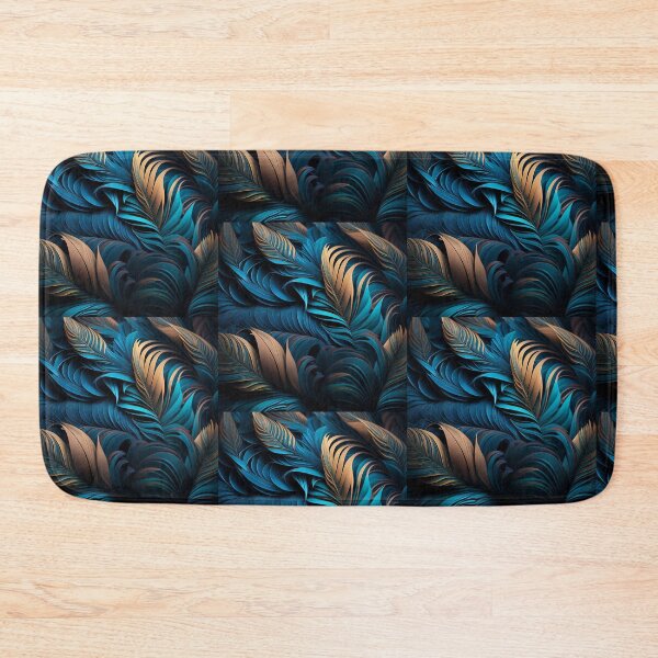 Item preview, Wild colourful pattern digital art based on birds' plumage feathering inspiration blue brown palette designed and sold by VISO-art.