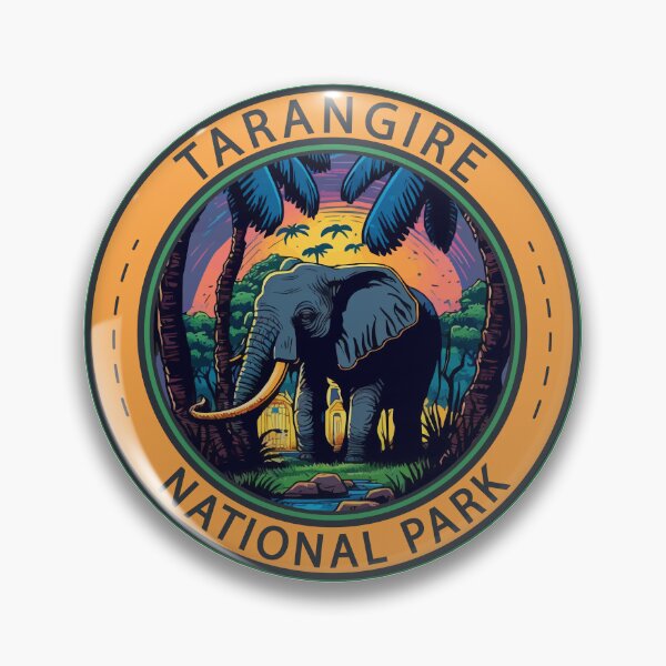 Item preview, Tarangire National Park Tanzania Elephant Badge designed and sold by KrisSidDesigns.