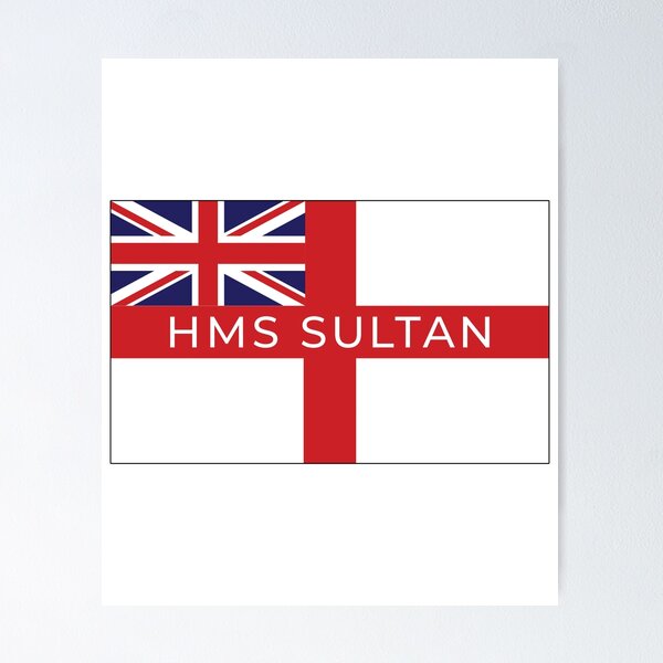 Item preview, HMS Sultan On British White Ensign - British Navy Shore Base designed and sold by Stuart Jones.