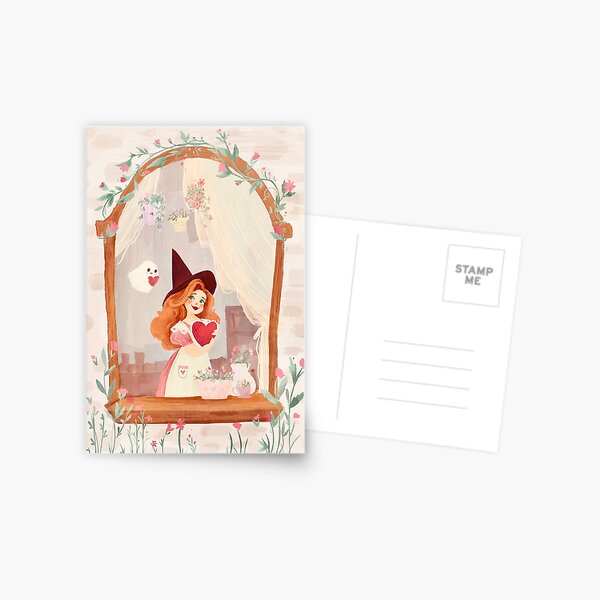 Valentines Day Witch Postcard