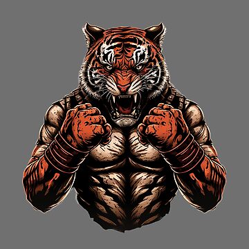 "The Unbroken Warrior: A Majestic Fighter Tiger" Sticker for Sale by