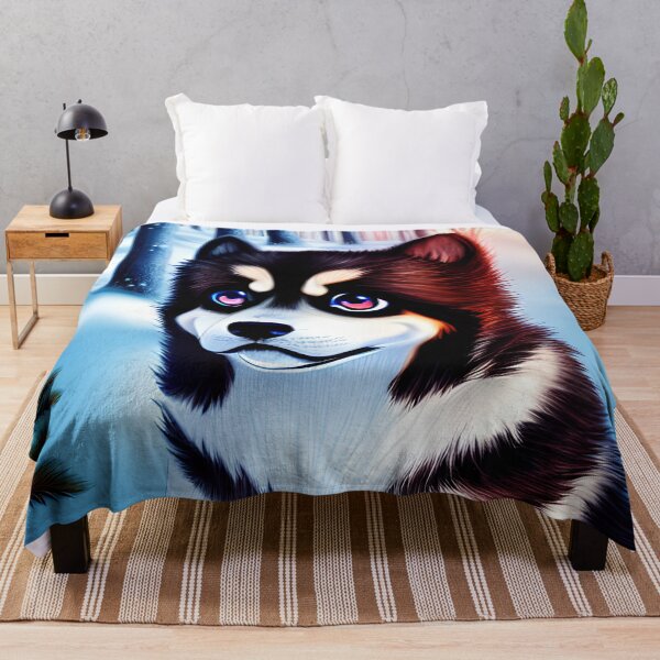 Item preview, Cute Anime Dog Enjoying the Winter Forest designed and sold by FreeSpirit-Shop.
