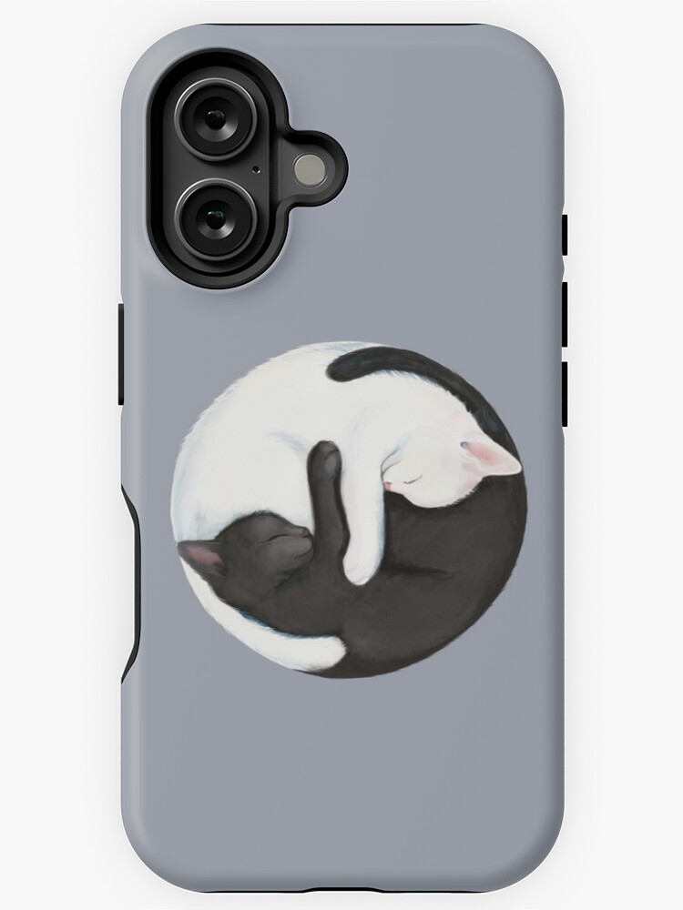 Thumbnail 1 von 4, iPhone-Hülle, Yin Yang ausgleichende Katzen designt und verkauft von stylecomfy.
