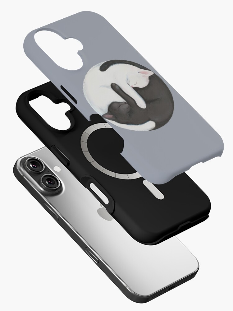 Thumbnail 2 von 4, iPhone-Hülle, Yin Yang ausgleichende Katzen designt und verkauft von stylecomfy.