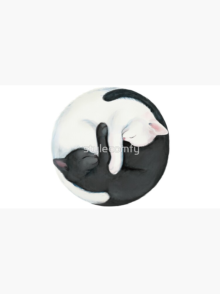 Thumbnail 6 von 6, Bucket Hat, Yin Yang ausgleichende Katzen designt und verkauft von stylecomfy.