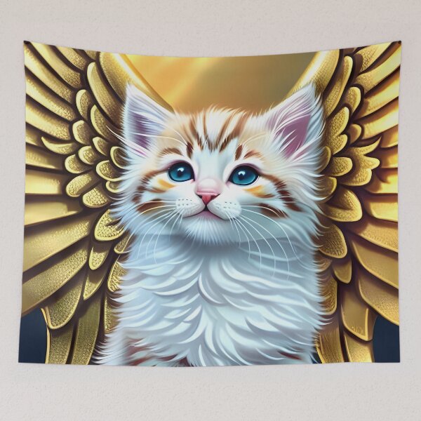 Item preview, Gato con alas - Arte digital moderno designed and sold by Ai-michiart.