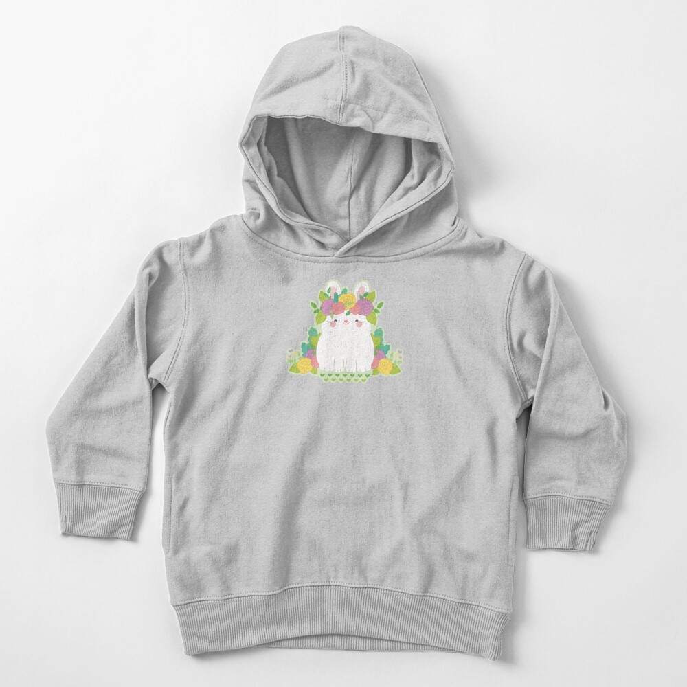Pastel Bunny Flower Arrangement Spring Easter Garden Toddler Pullover Hoodie