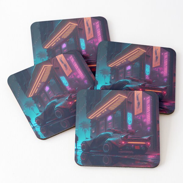 Item preview, futuristic neon night street designed and sold by SuperSoulArts.