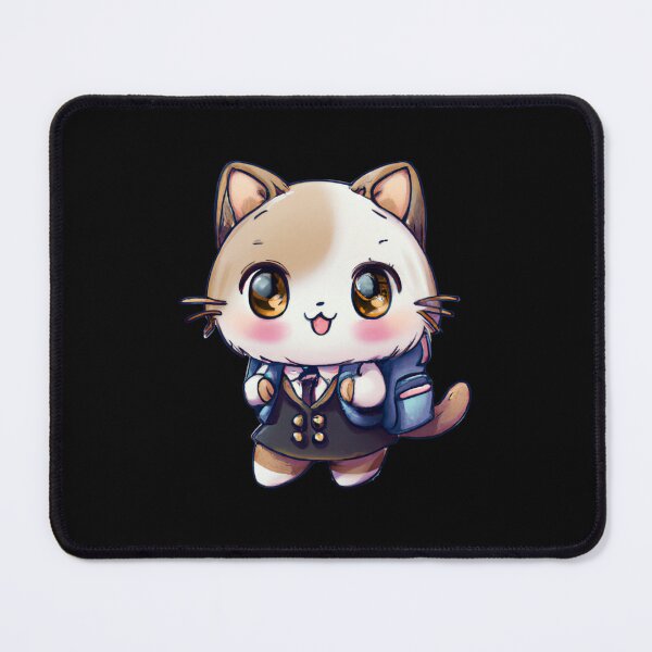 Item preview, Cute Colorful Funny Japanese Anime Kawaii Cat Student in a School Uniform and Carrying a Backpack  designed and sold by FunnyCatsFam.