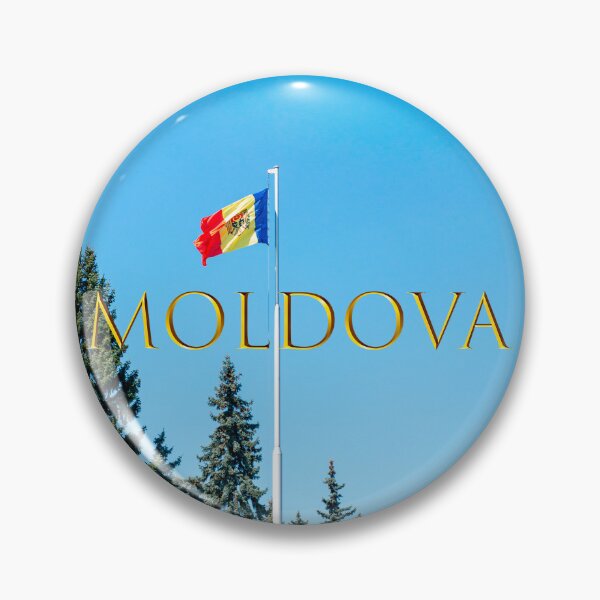 Item preview, A flagpole with the Moldovan flag near the trees and with the inscription "Moldova". designed and sold by ChernivtsiSkoda.