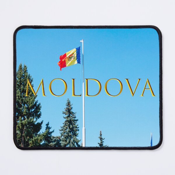 Item preview, A flagpole with the Moldovan flag near the trees and with the inscription "Moldova". designed and sold by ChernivtsiSkoda.