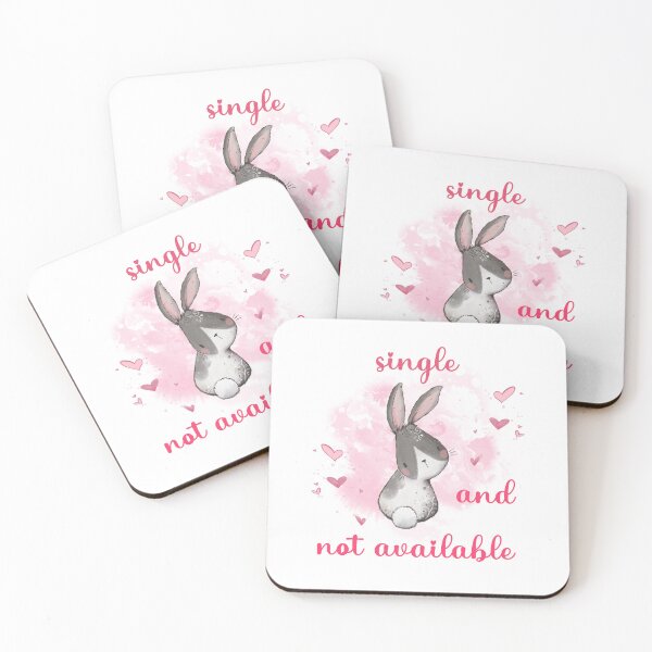 Item preview, Valentine's Day Cute Bunny Single and Not Available 1 F designed and sold by TasimaDesign.