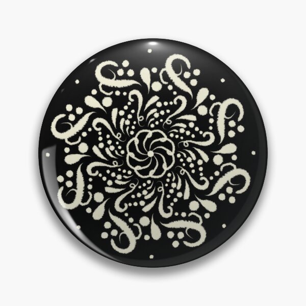 Item preview, White Floral Spiral Mandala designed and sold by artsbysamantha.