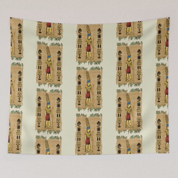 Item preview, egyptian amun ra   amun re ornament on papyrus designed and sold by Elliettelegaspi.