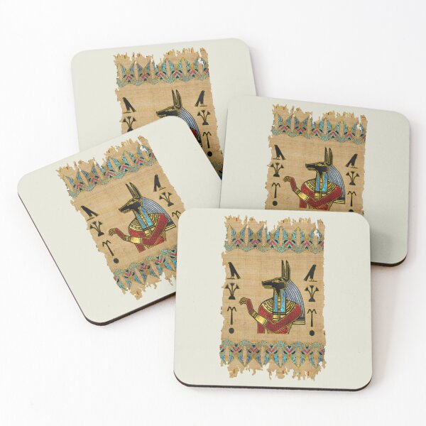 Item preview, egyptian anubis ornament on papyrus designed and sold by Elliettelegaspi.
