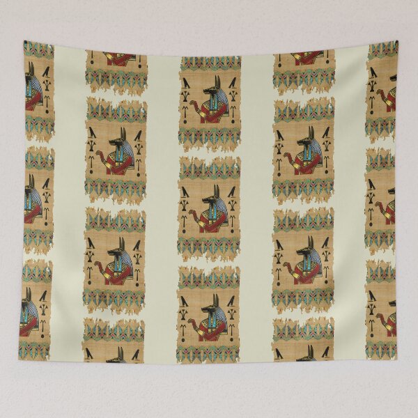 Item preview, egyptian anubis ornament on papyrus designed and sold by Elliettelegaspi.
