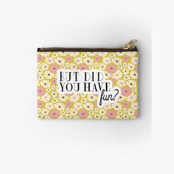 Item preview, But did you have fun- quote art print with cheerful yellow and pink floral background designed and sold by MinkkiDraws.