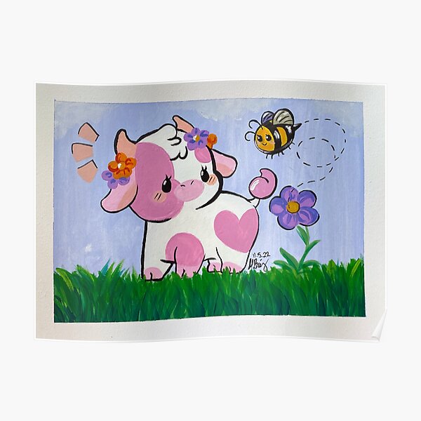 Look At You Strawberry Cow Poster
