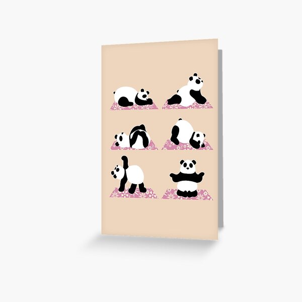 Panda Yoga greeting Card – overthehillstudio