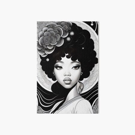 Colorful Afro Girl Art, Wall Art, Black History Celebration | Canvas Print