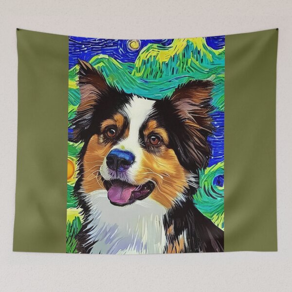 Artikelvorschau, Australischer Schäferhund im Van-Gogh-Stil | Einzigartige Designs für Liebhaber des australischen Schäferhundes entworfen und verkauft von Lees Tees.