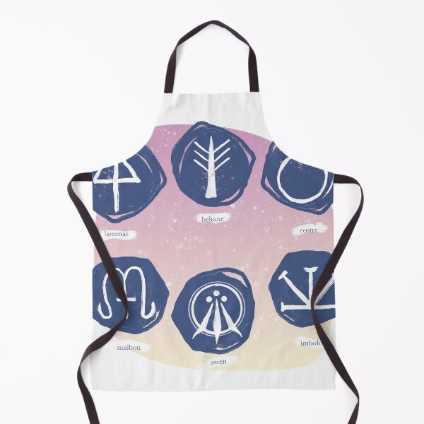 Item preview, Celtic Symbols in Blue and White with peach gradient background. designed and sold by lcsmithdesigns.