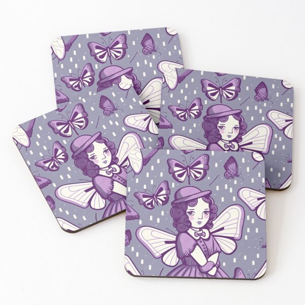Item preview, Purple Butterfly Girl Pattern | Purple Pastel Girl | Girl with Wings | Kawaii Girl | Pastel Girl | Grandma gift designed and sold by Synthetic-Intel.