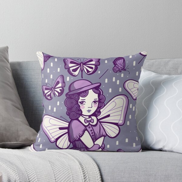 Item preview, Purple Butterfly Girl Pattern | Purple Pastel Girl | Girl with Wings | Kawaii Girl | Pastel Girl | Grandma gift designed and sold by Synthetic-Intel.