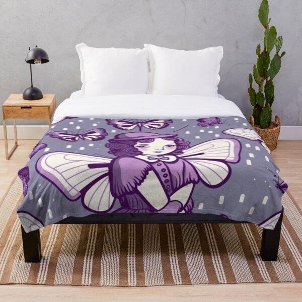 Aperçu de l'œuvre Motif fille papillon violet | Fille Pastel Violet | Fille avec des ailes | Fille Kawaii | Fille aux pastels | Cadeau grand-mère créée et vendue par Synthetic-Intel.