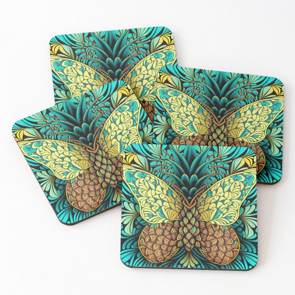 Item preview, Psychedelic Butterfly Pineapple Pattern | Bright Psychedelic | Pineapple Butterfly | Reggae Pattern | Rastafarian Art  awesome design designed and sold by Synthetic-Intel.